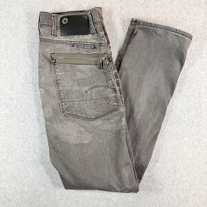 G-Star Raw Jeans Mens 32x34 Gray Tapered Leg Zipper Pockets Articulated Knees